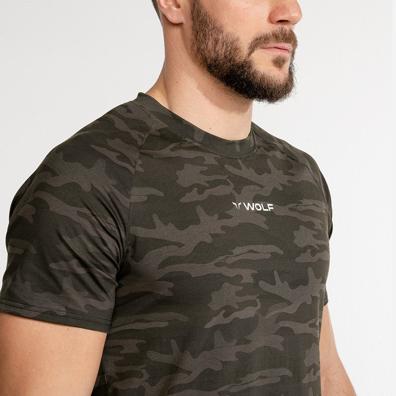 Men’s Running Sports T-Shirt – Quick-Dry Camouflage Short Sleeve Fitness Top - ABC&D Fitness
