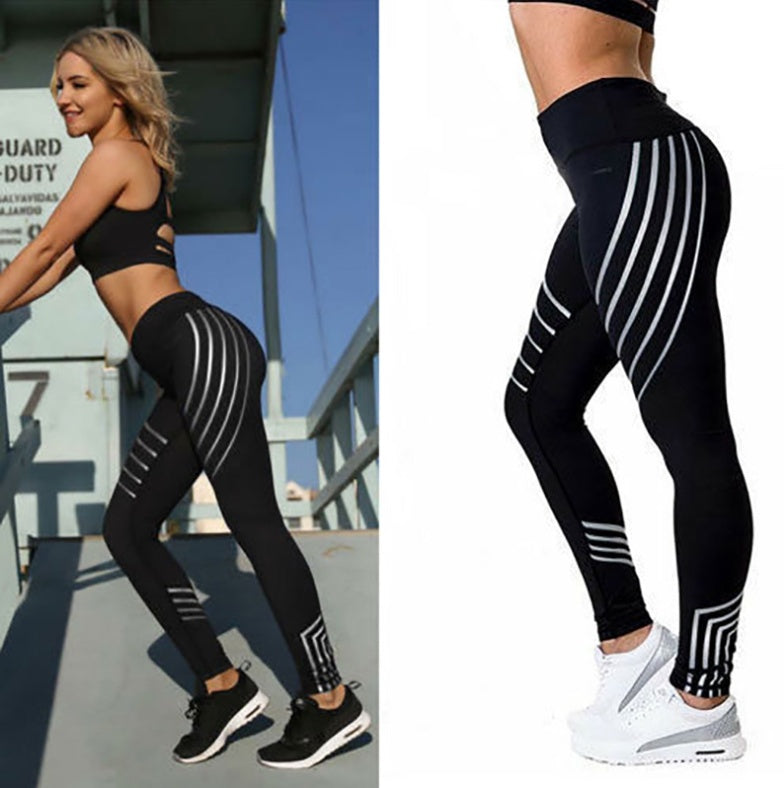 Women’s Night Glowing Workout Leggings – High-Waist Slim Fit Fitness Pants - ABC&D Fitness