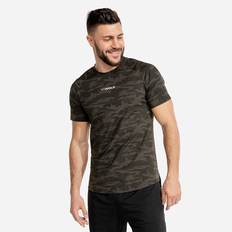 Men’s Running Sports T-Shirt – Quick-Dry Camouflage Short Sleeve Fitness Top - ABC&D Fitness