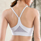 Women’s Back Mesh Triangle Push-Up Sports Bra – Racerback Padded Fitness Top - ABC&D Fitness