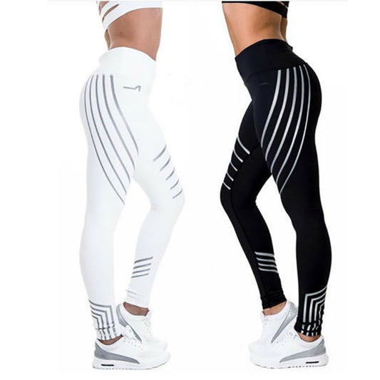Women’s Night Glowing Workout Leggings – High-Waist Slim Fit Fitness Pants - ABC&D Fitness