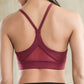 Women’s Back Mesh Triangle Push-Up Sports Bra – Racerback Padded Fitness Top - ABC&D Fitness
