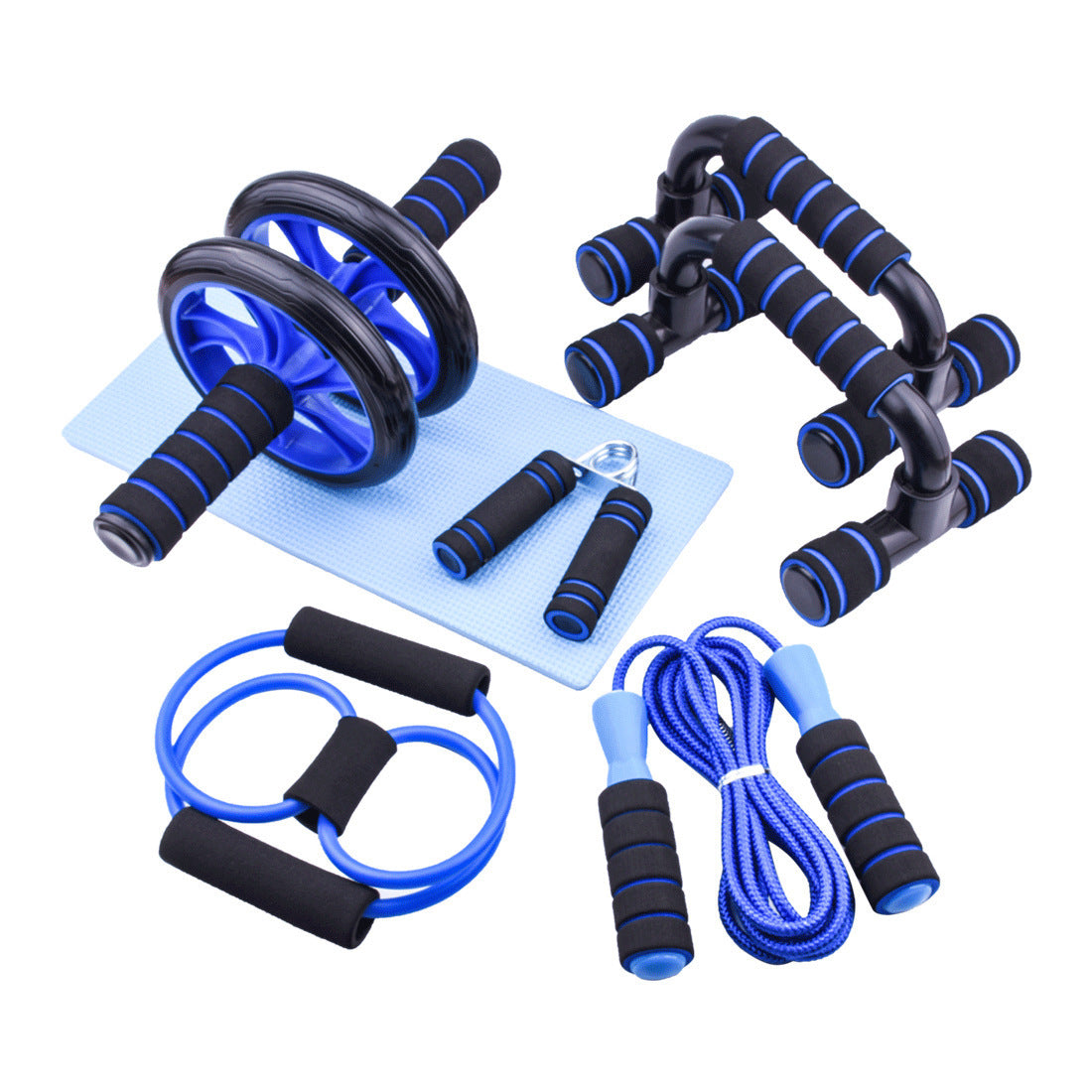 Indoor Push-Up Bracket with 7-Piece Abdominal Wheel Set – Multifunctional Sports Fitness Equipment - ABC&D Fitness