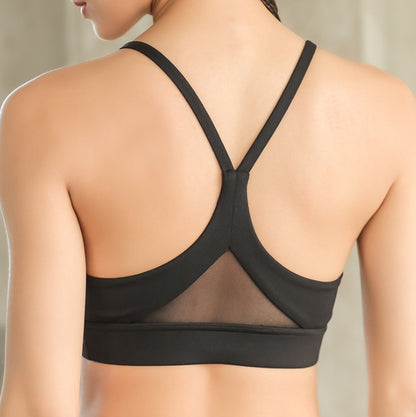 Women’s Back Mesh Triangle Push-Up Sports Bra – Racerback Padded Fitness Top - ABC&D Fitness