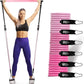 Yoga Gymnastic Bar 180 Pounds Reinforced Resistance Band Pull Rope Set - ABC&D Fitness