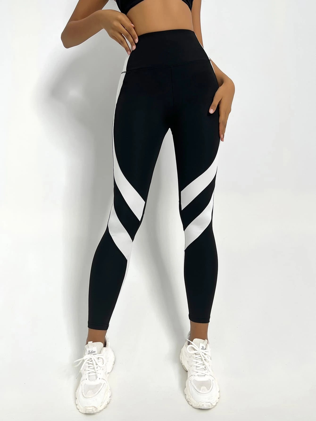 Women’s Minimalist Patchwork High-Waisted Yoga Pants - ABC&D Fitness