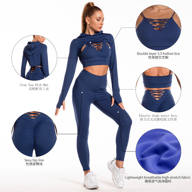 Women’s 3-Piece Seamless Sports Set - ABC&D Fitness