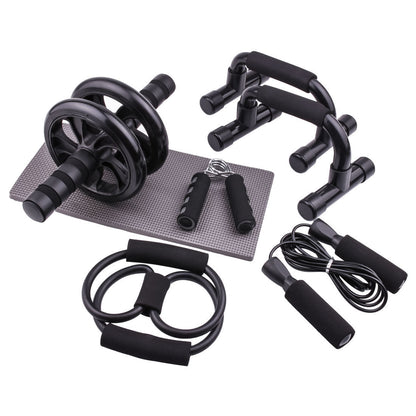 Indoor Push-Up Bracket with 7-Piece Abdominal Wheel Set – Multifunctional Sports Fitness Equipment - ABC&D Fitness